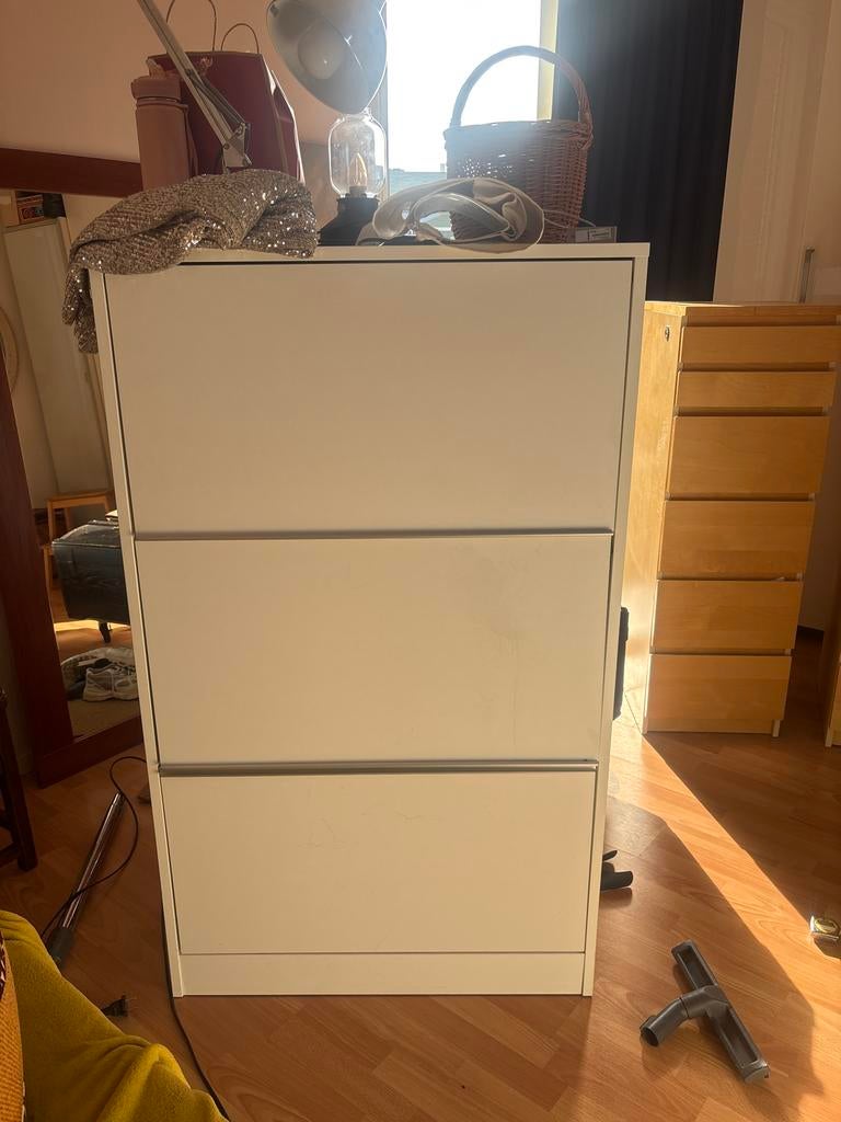 Mooie witte notariskast - 80x50x135 cm, Ophalen, Gebruikt