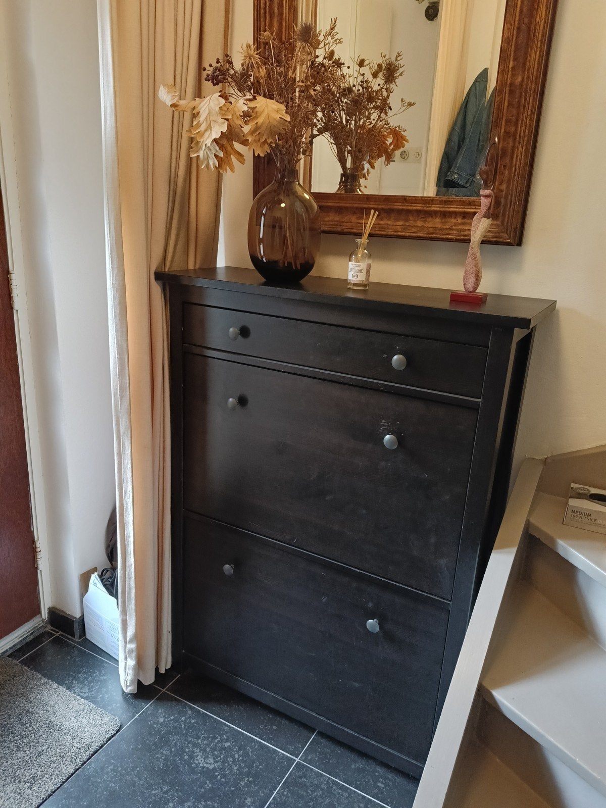 Ikea Hemnes schoenenkast zwart, Huis en Inrichting, Kasten | Schoenenkasten, Ophalen, Gebruikt