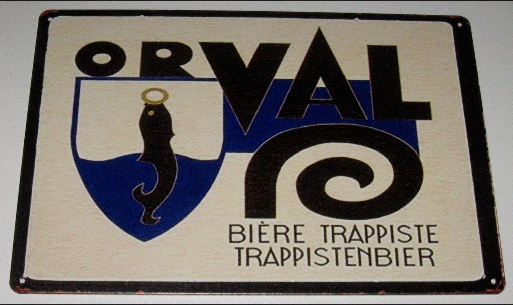 ORVAL BIER : Metalen Bord Logo Orval Trappistenbier, Verzamelen, Verzenden, Nieuw, Reclamebord, Plaat of Schild, Overige merken