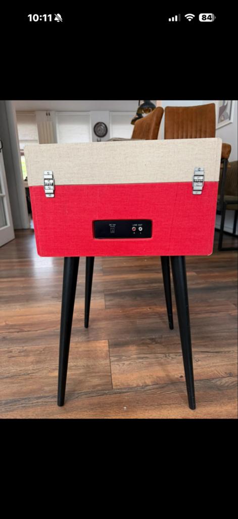 Crosley Platenspeler Rood/Beige met Poten, Audio, Tv en Foto, Platenspelers, Overige merken, Pitch-regelaar, Ophalen of Verzenden