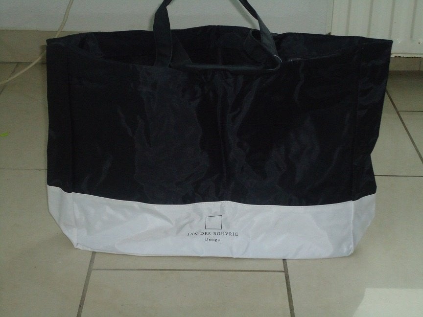 shopper van jan des bouvrie 44 x 34 x 10 zwart/wit, Ophalen of Verzenden, Nieuw, Zwart, Shopper