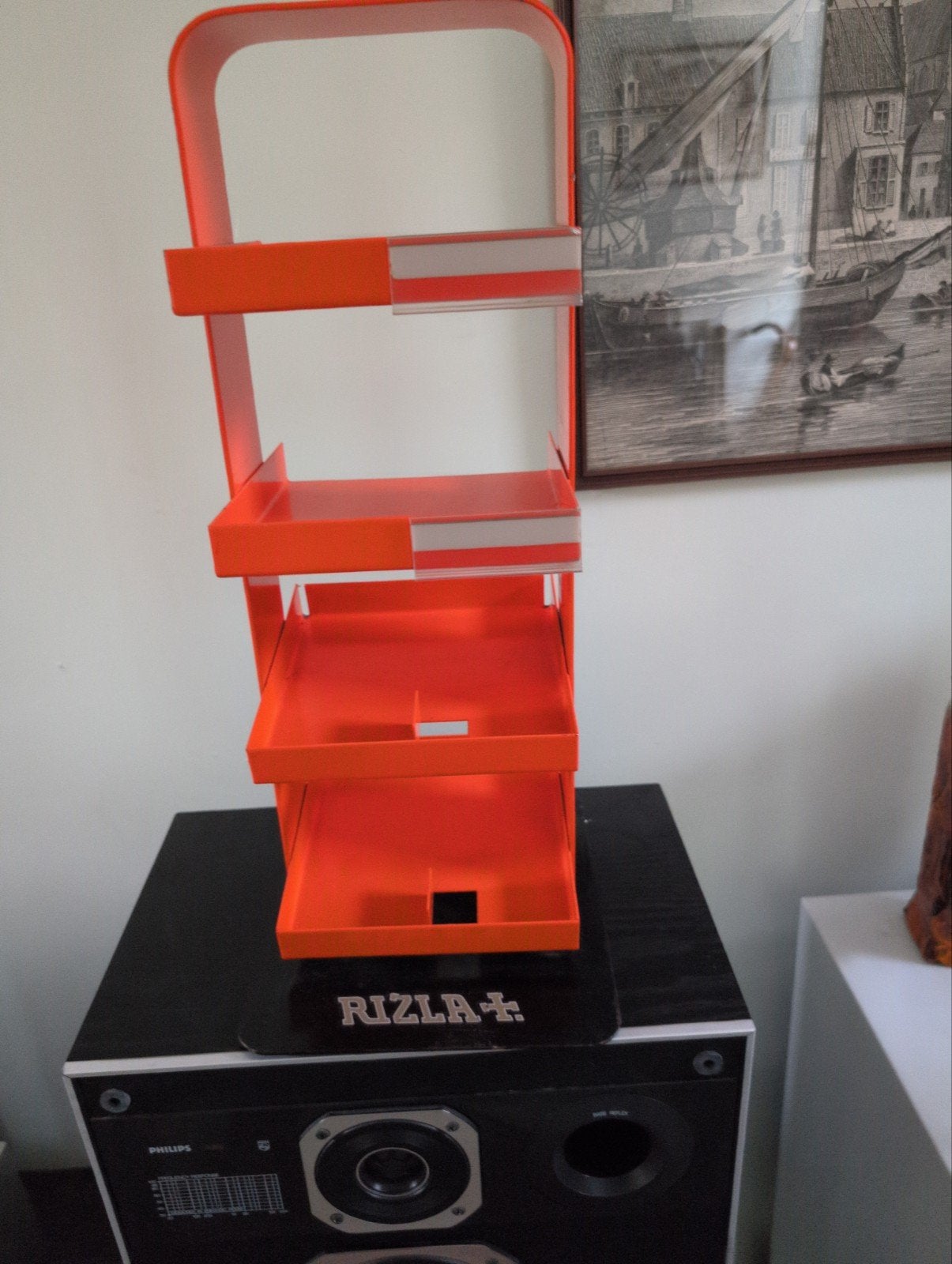 Rizla Display Rek - Oranje Metaal - Goede Staat, Verzamelen, Ophalen, Gebruikt, Reclamebord