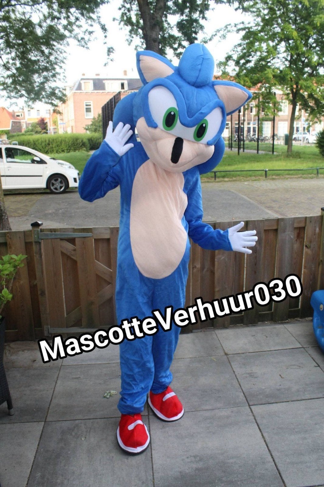 Sonic mascotte huren met of zonder acteur pak verjaardag, Ophalen, Zo goed als nieuw