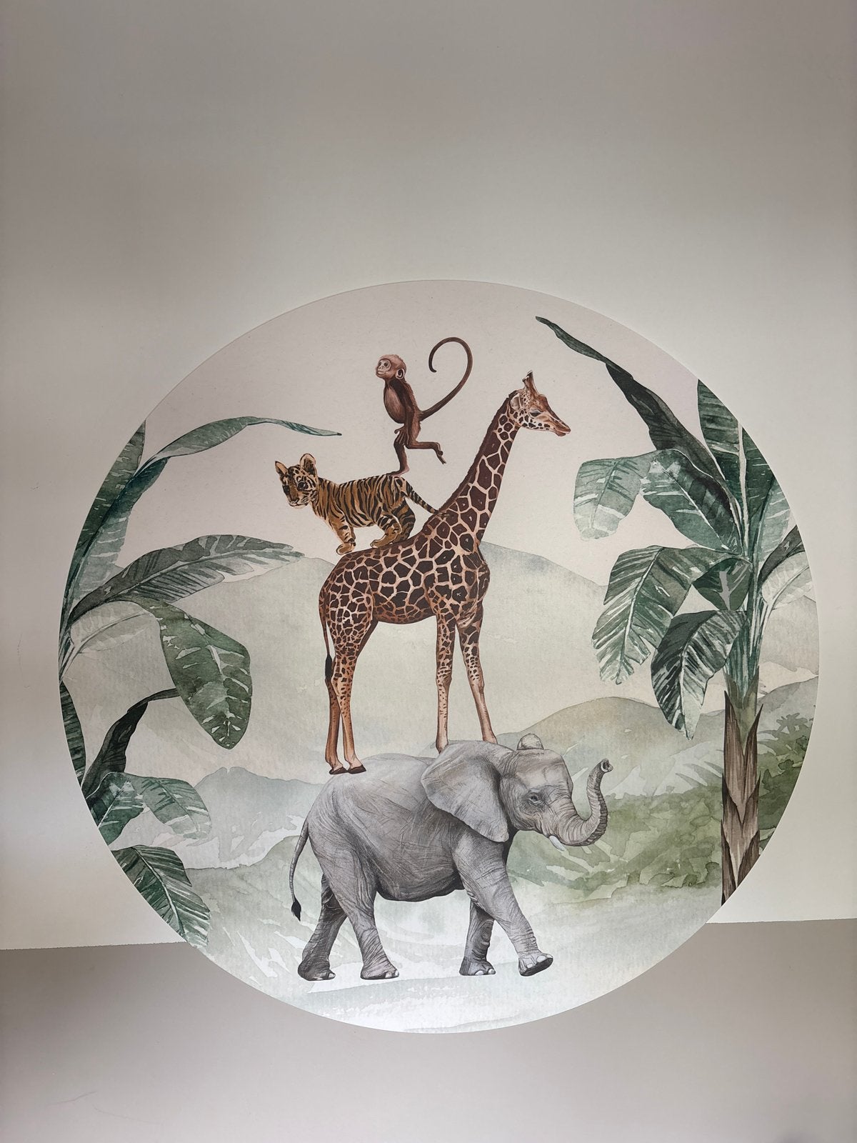 Jungle thema wandcirkel van Studiodinkie - 80cm, Ophalen of Verzenden, Zo goed als nieuw