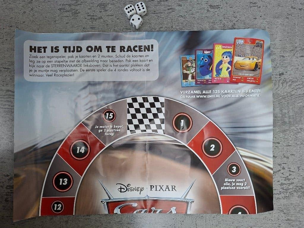 Emté Disney Pixar. Tijd om te racen! COMPLEETmet spel poster, Verzamelen, Overige supermarkten, Ophalen of Verzenden