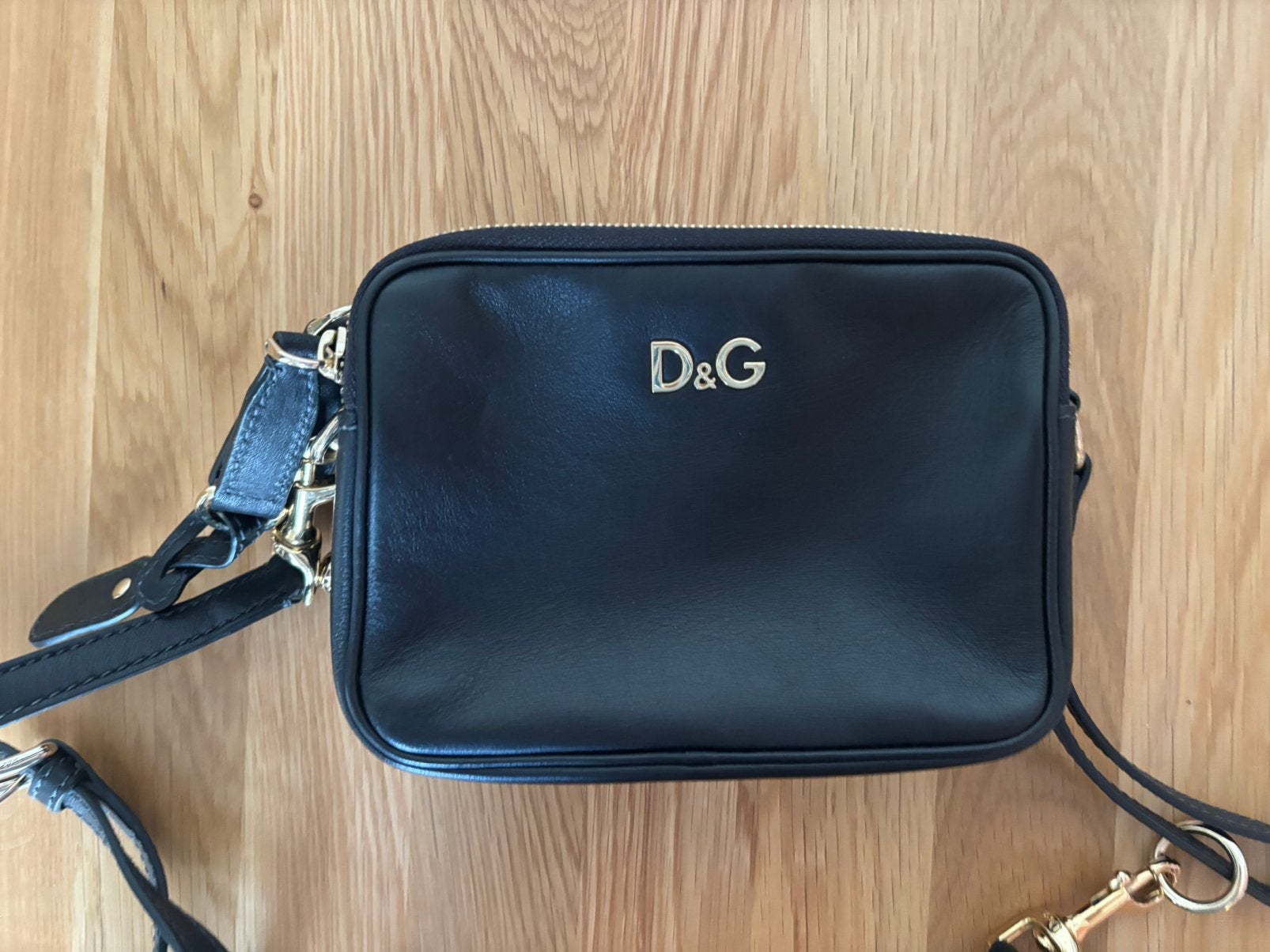 Vintage D&G Dolce & Gabbana Bag Lily leren crossbody tas, Ophalen of Verzenden, Zo goed als nieuw, Zwart, Handtas