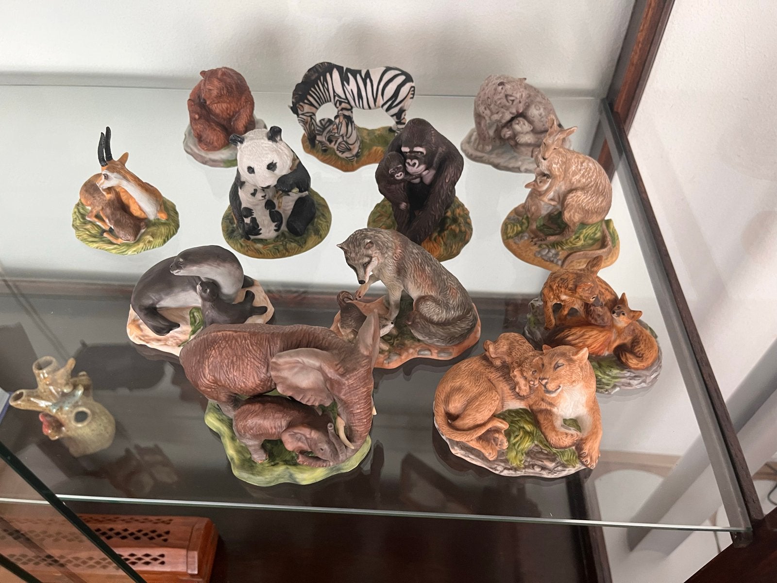 Verzameling van 12  franklin mint beeldjes, Verzamelen, Dierenverzamelingen, Ophalen, Zo goed als nieuw, Wild dier, Beeldje of Figuurtje