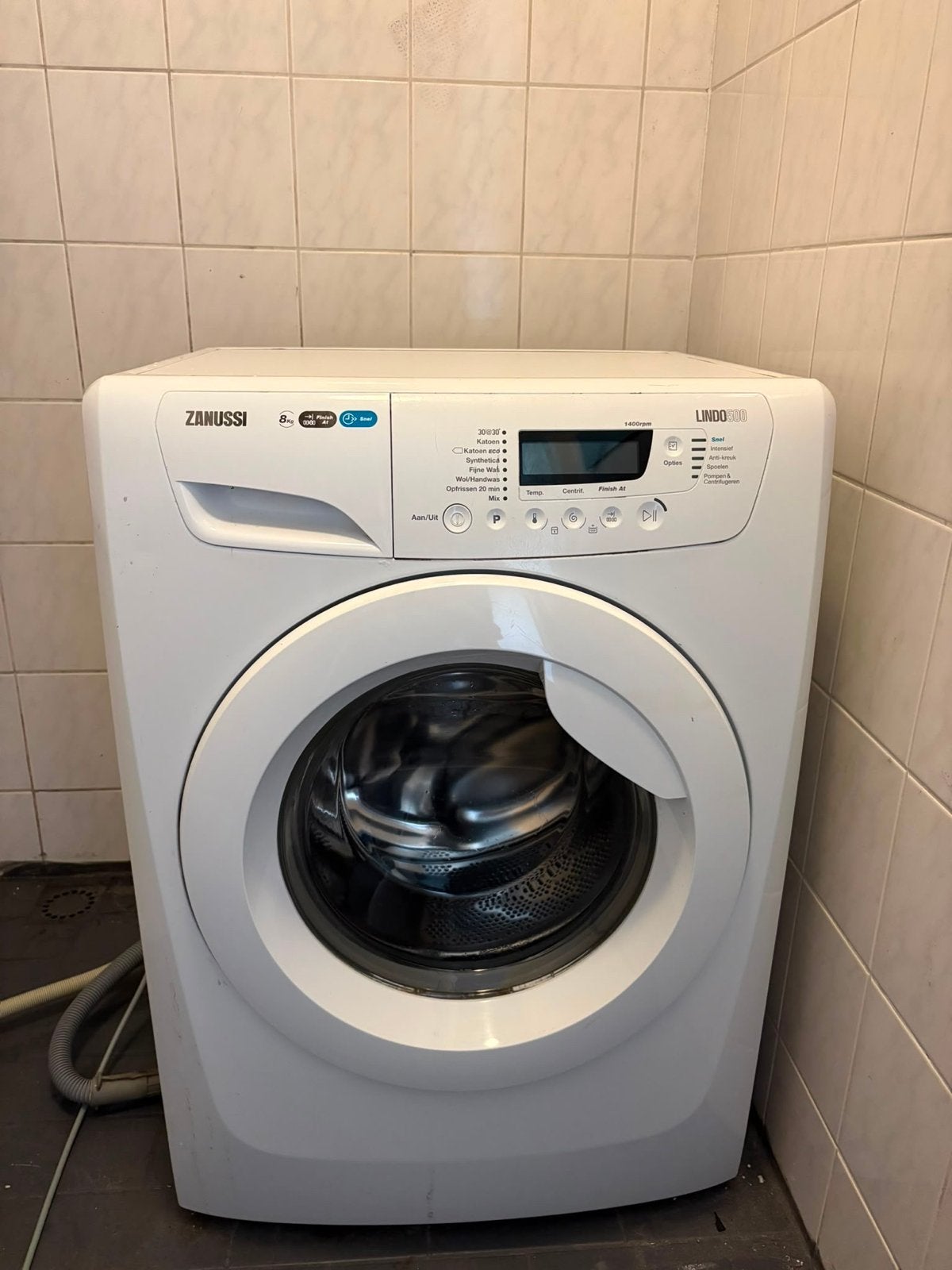Zanussi Lindo 500 Wasmachine 8 kg - 1400 toeren, Ophalen, 1200 tot 1600 toeren, Gebruikt, 8 tot 10 kg