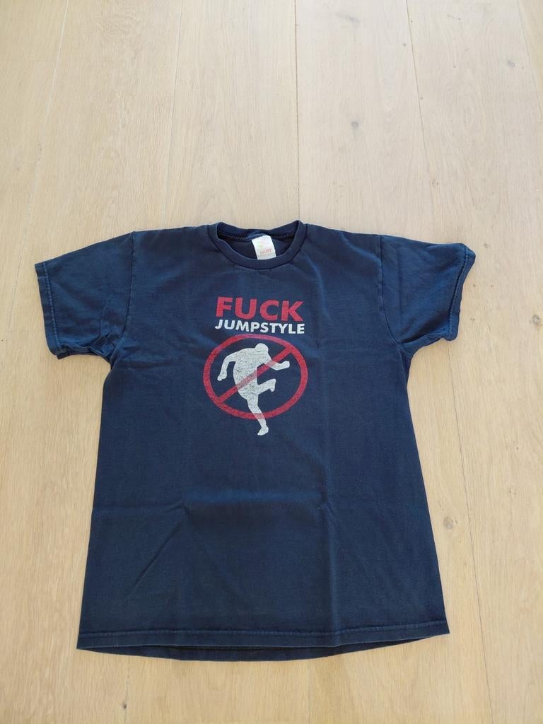 Jaren 80 Hardcore - Fuck Jumpstyle T-shirt - Zwart - Maat M, Ophalen of Verzenden, Zwart