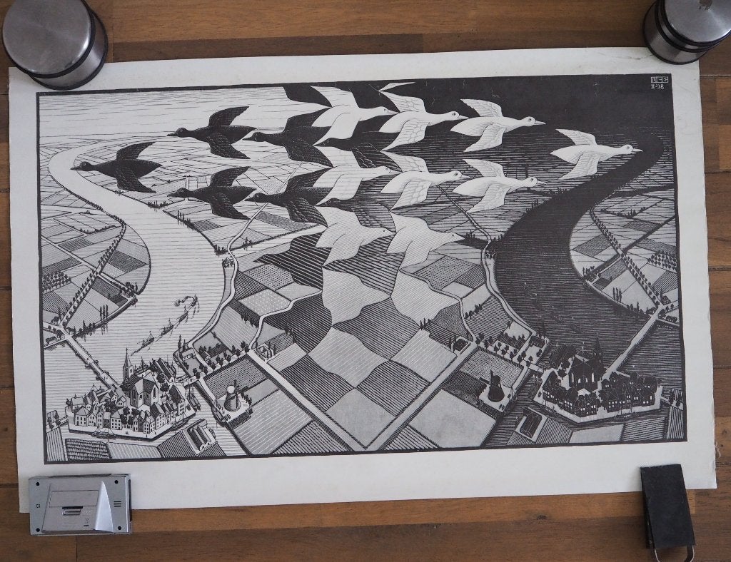 Escher afdruk, 86 x 56 cm, Ophalen, Poster