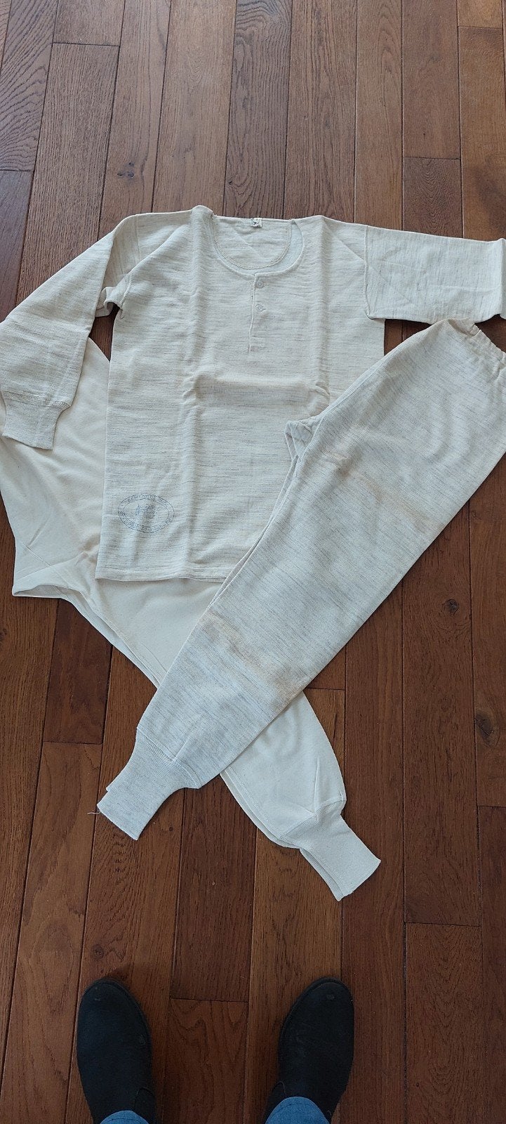 Heren Thermisch Wollen Ondergoed Set - Crème maat L/XL, Kleding | Heren, Ondergoed, Nachtkleding, Beige, Ophalen of Verzenden