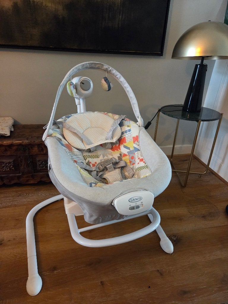 Graco Baby Wiebelstoel - Elektrisch & Handmatig Wiegen, Ophalen, Zo goed als nieuw, Overige typen, Gordel(s)
