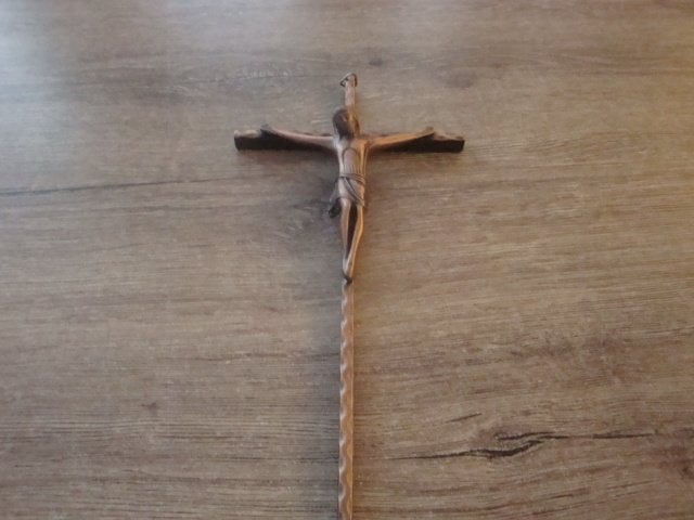oude koperen kruis bewerkt...., Antiek en Kunst, Ophalen of Verzenden