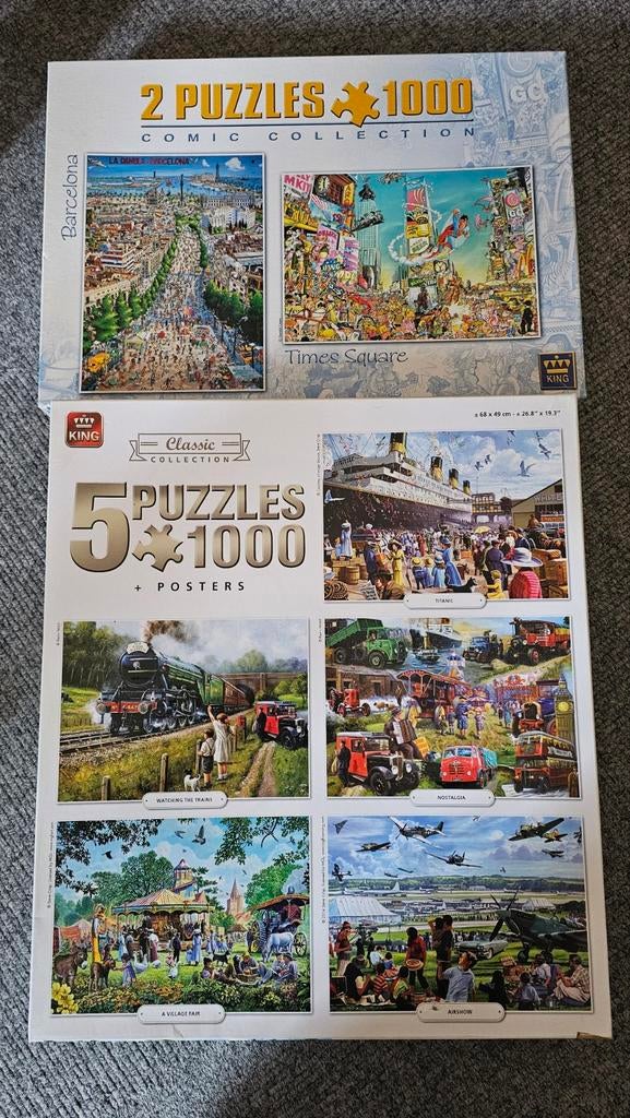 14 king puzzels 1000 stukjes, Ophalen of Verzenden, 500 t/m 1500 stukjes, Zo goed als nieuw