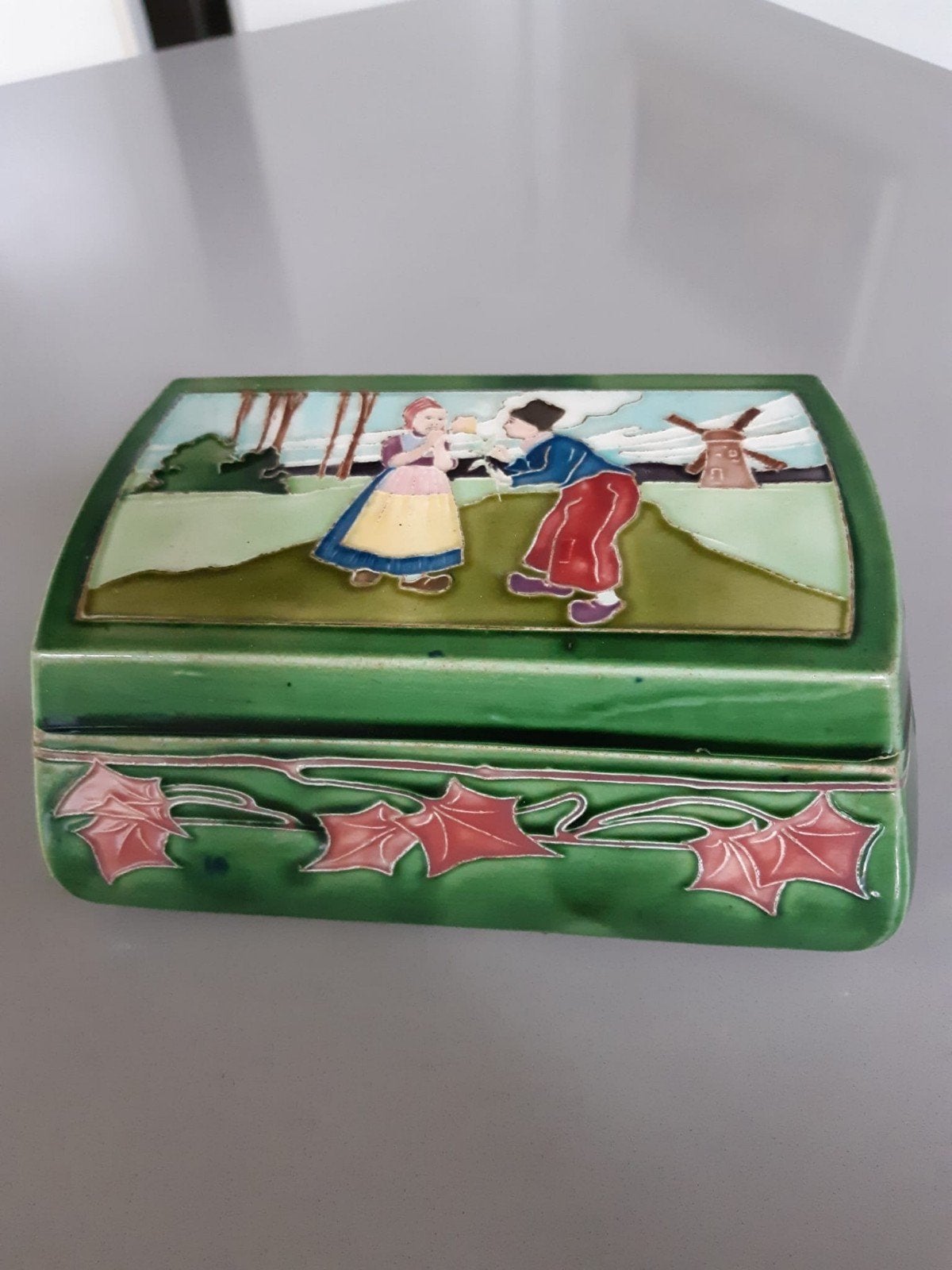 Art Nouveau Koekdoos keramiek, Ophalen of Verzenden