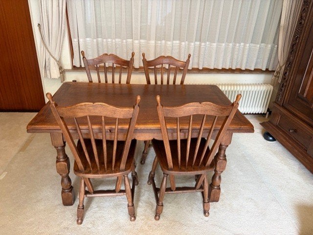 Houten tafel, Ophalen, Gebruikt, 100 tot 150 cm, Klassiek