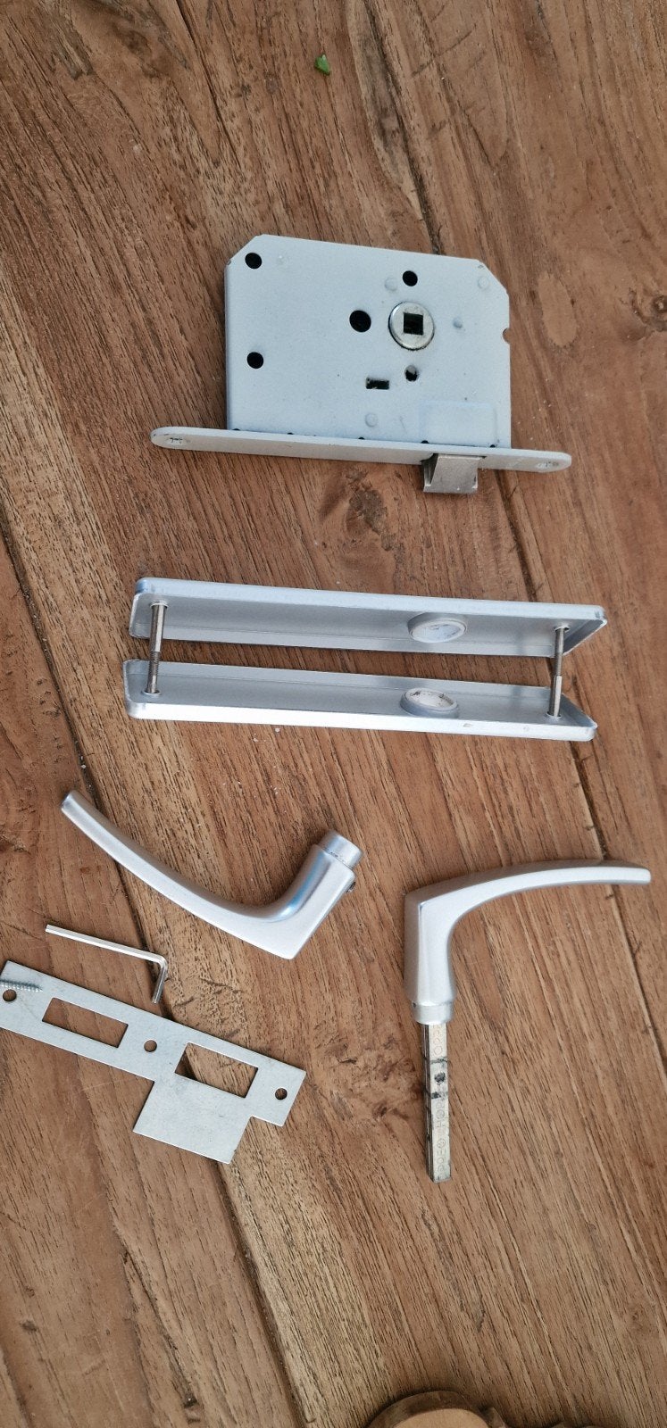 Deurbeslag set met krepel en slotkast, Ophalen, Koper of Messing, Klink of Kruk