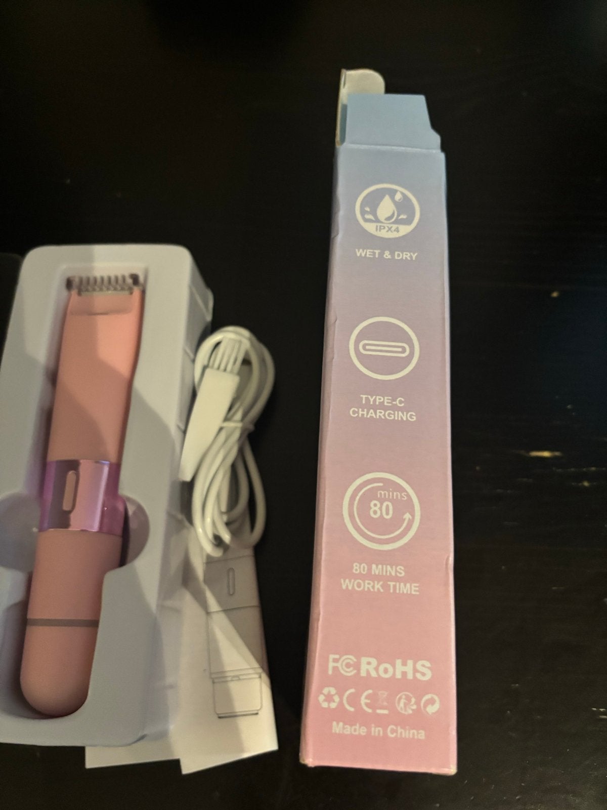 Roze 2-in-1 scheerapparaat en trimmer, IPX4, USB-C, Sieraden, Tassen en Uiterlijk, Uiterlijk | Lichaamsverzorging, Nieuw, Verzenden