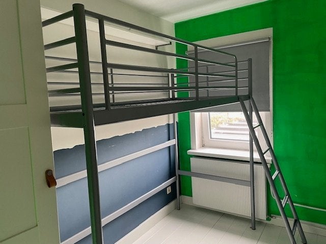 IKEA Frame hoogslaper, wit/lichtgrijs, 90x200 cm, Ophalen, Gebruikt, 90 cm, Eenpersoons