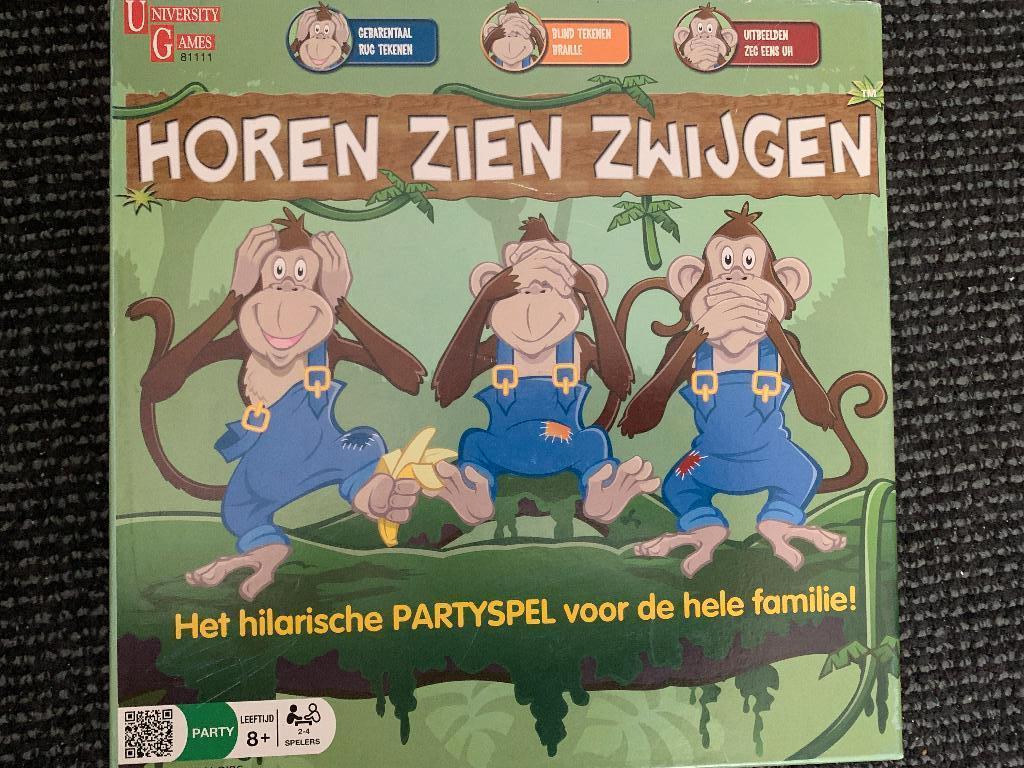 Spel Horen zien zwijgen, Hobby en Vrije tijd, Gezelschapsspellen | Bordspellen, Ophalen of Verzenden, Zo goed als nieuw