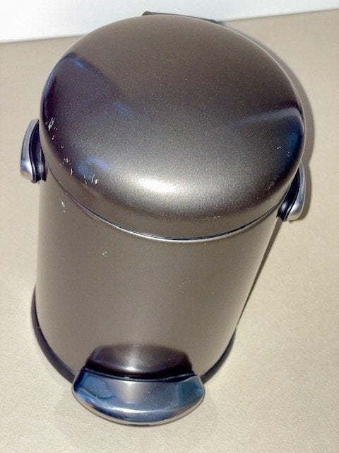 Prullenbakje Simplehuman Mini Round Retro 3 L Metallic Bruin, Minder dan 50 cm, Gebruikt, Verzenden, Overige typen