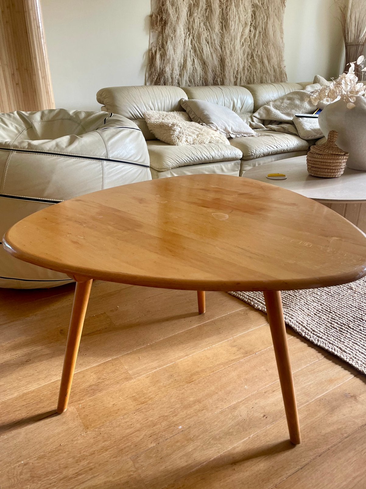 Retro vintage originele salonTafel Scandinavisch, Huis en Inrichting, 100 tot 150 cm, Zo goed als nieuw, Rechthoekig, 50 tot 100 cm