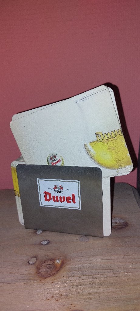 Duvel houder + onderzetters (bierviltjes), Verzamelen, Ophalen of Verzenden, Nieuw, Viltje(s), Duvel