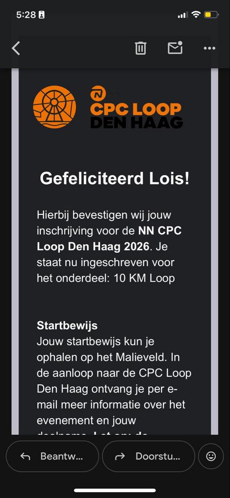 NN CPC loop Den Haag 10km, Tickets en Kaartjes, Sport | Overige, Eén persoon, Maart