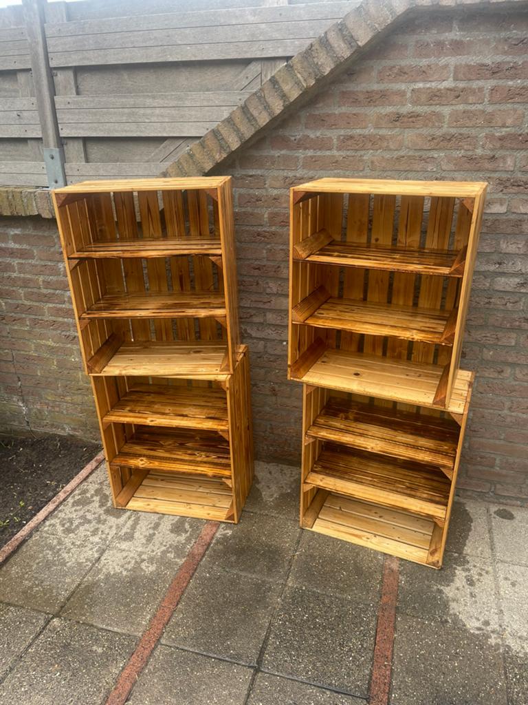 4x Houten kisten, Huis en Inrichting, Woonaccessoires | Kisten, Ophalen, 50 tot 100 cm, 50 tot 75 cm, Zo goed als nieuw