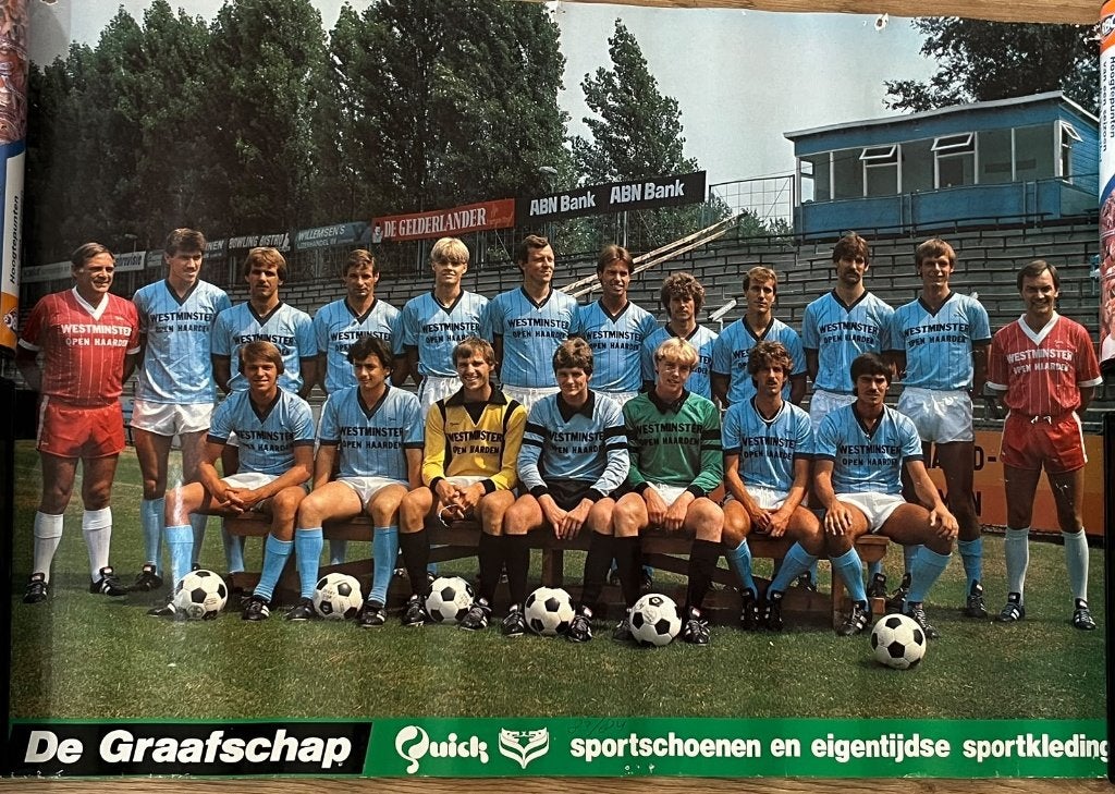 De Graafschap elftalfoto - Jaren '80, Ophalen of Verzenden, Gebruikt, Overige binnenlandse clubs, Poster, Plaatje of Sticker