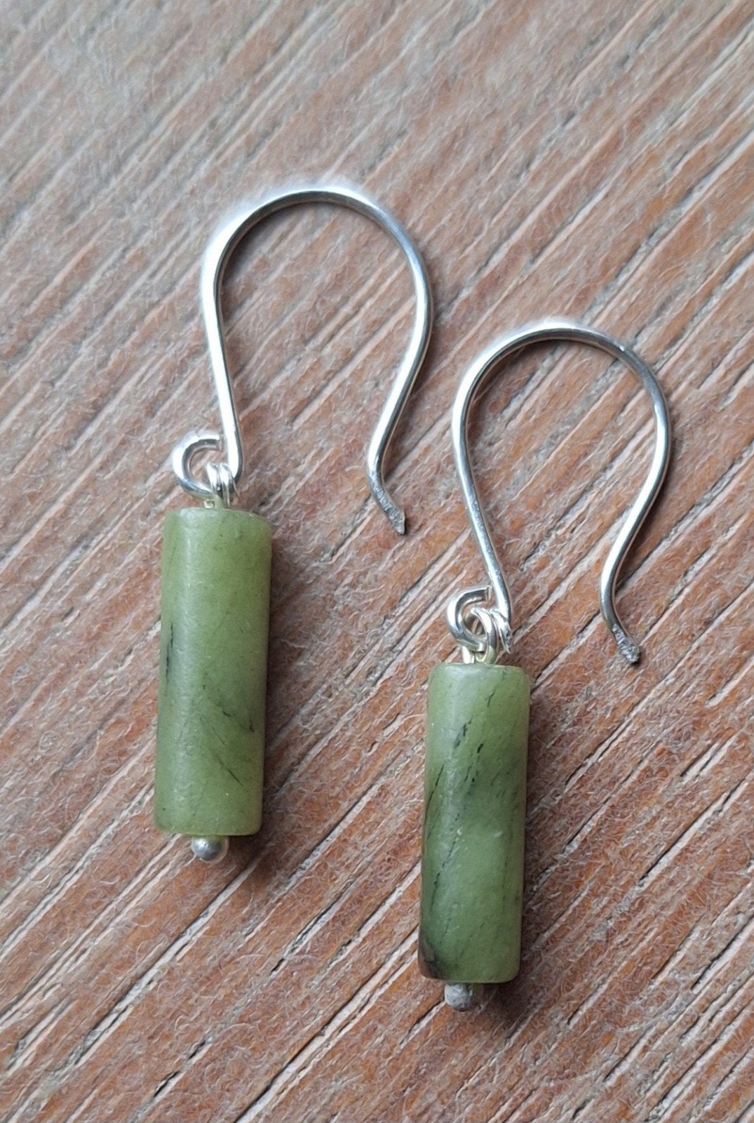 handgemaakte oorbellen echt zilver en jade, Hangers, Verzenden, Nieuw, Met edelsteen