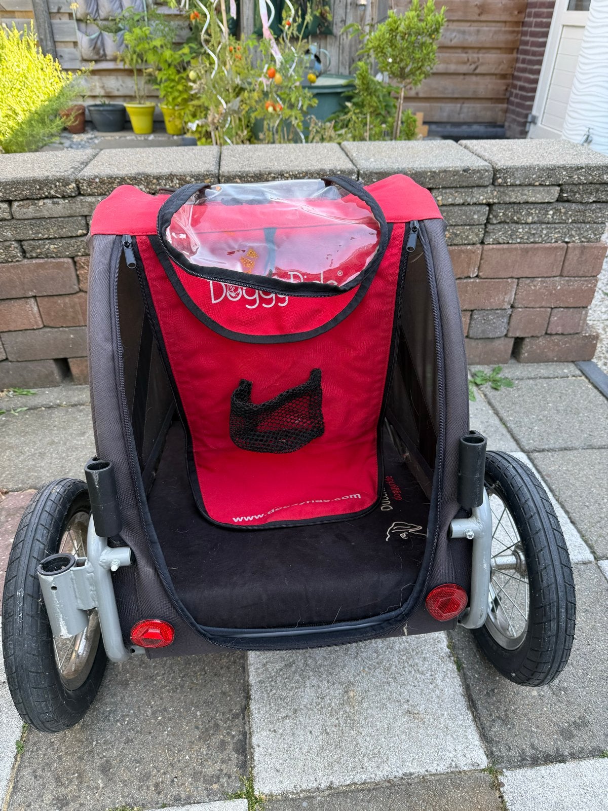 DoggyRide Hondenfietskar - Rood/Zwart, Opvouwbaar, Ophalen, Gebruikt, Opvouwbaar, 20 tot 40 kg