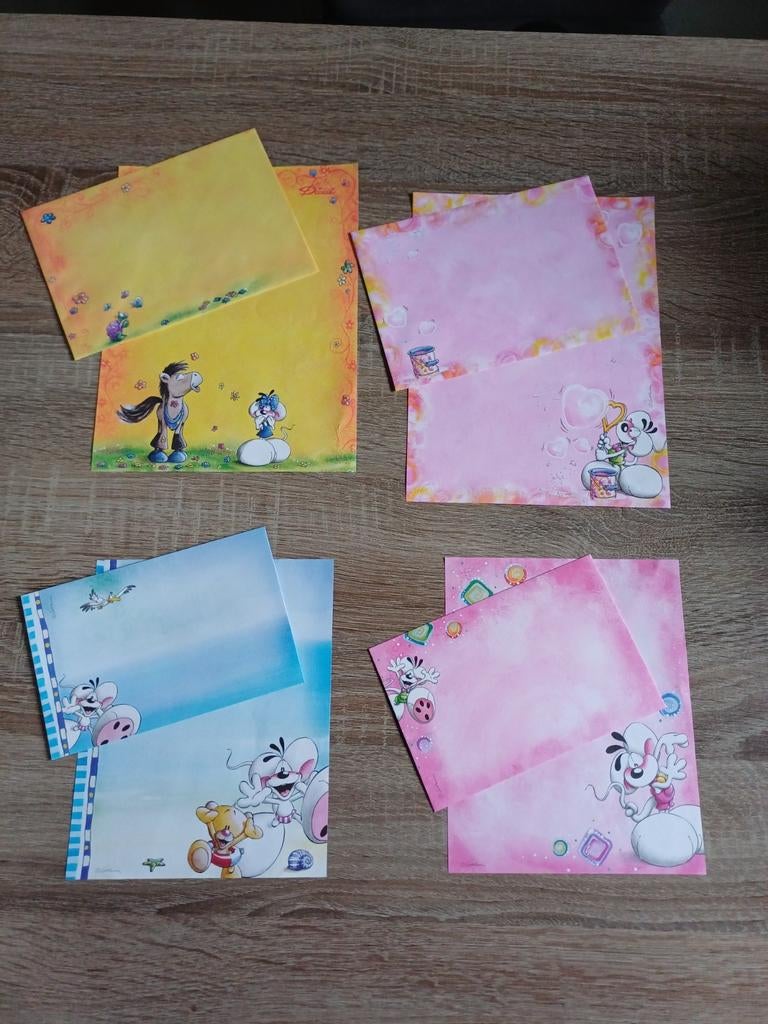 4x A5 diddl briefpapier met envelop, Ophalen of Verzenden, Zo goed als nieuw, Papier, Kaart of Schrift