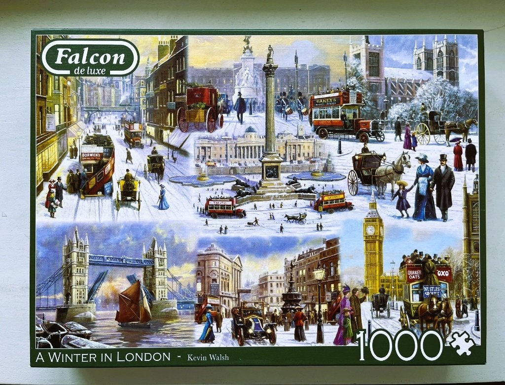 Falcon puzzel 1000 - Winter in London, Hobby en Vrije tijd, Denksport en Puzzels, Ophalen of Verzenden, 500 t/m 1500 stukjes, Zo goed als nieuw