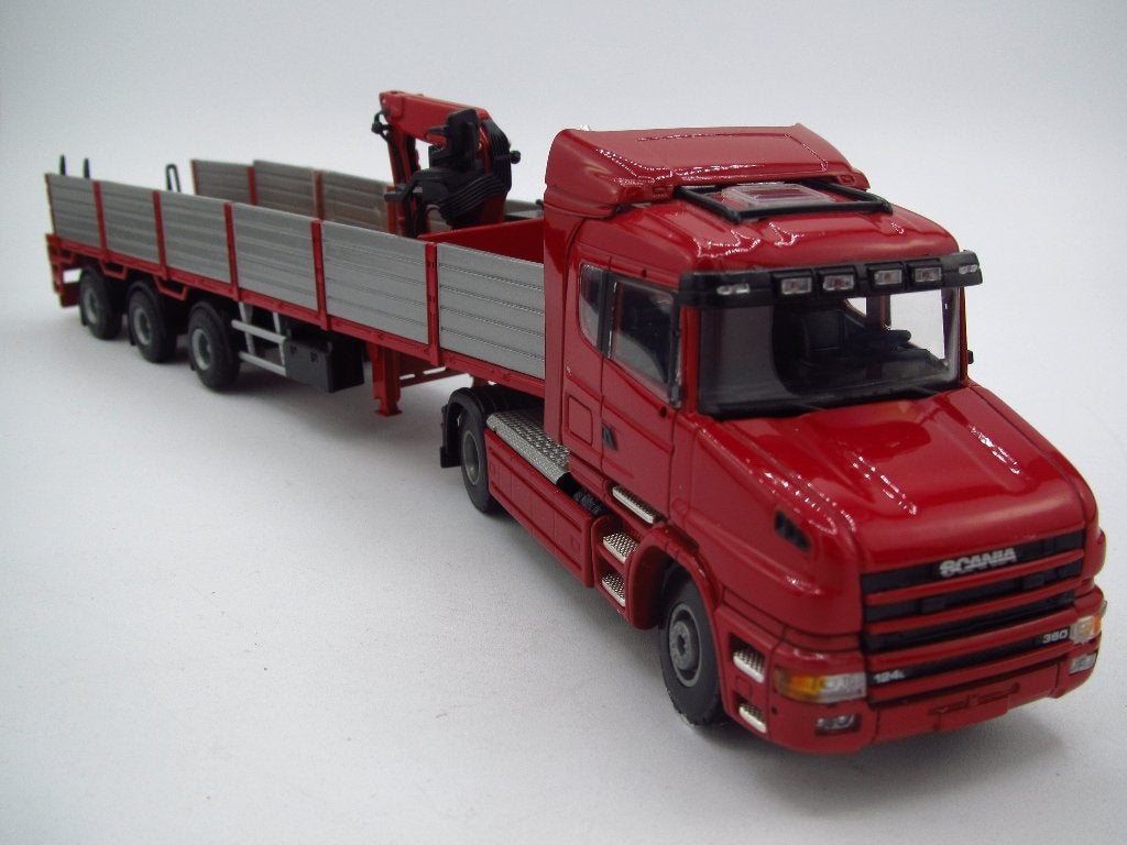 Lion Toys - Scania 124 Torpedo + stenentrailer 1:50, Ophalen of Verzenden, Gebruikt, Bus of Vrachtwagen, Lion Toys