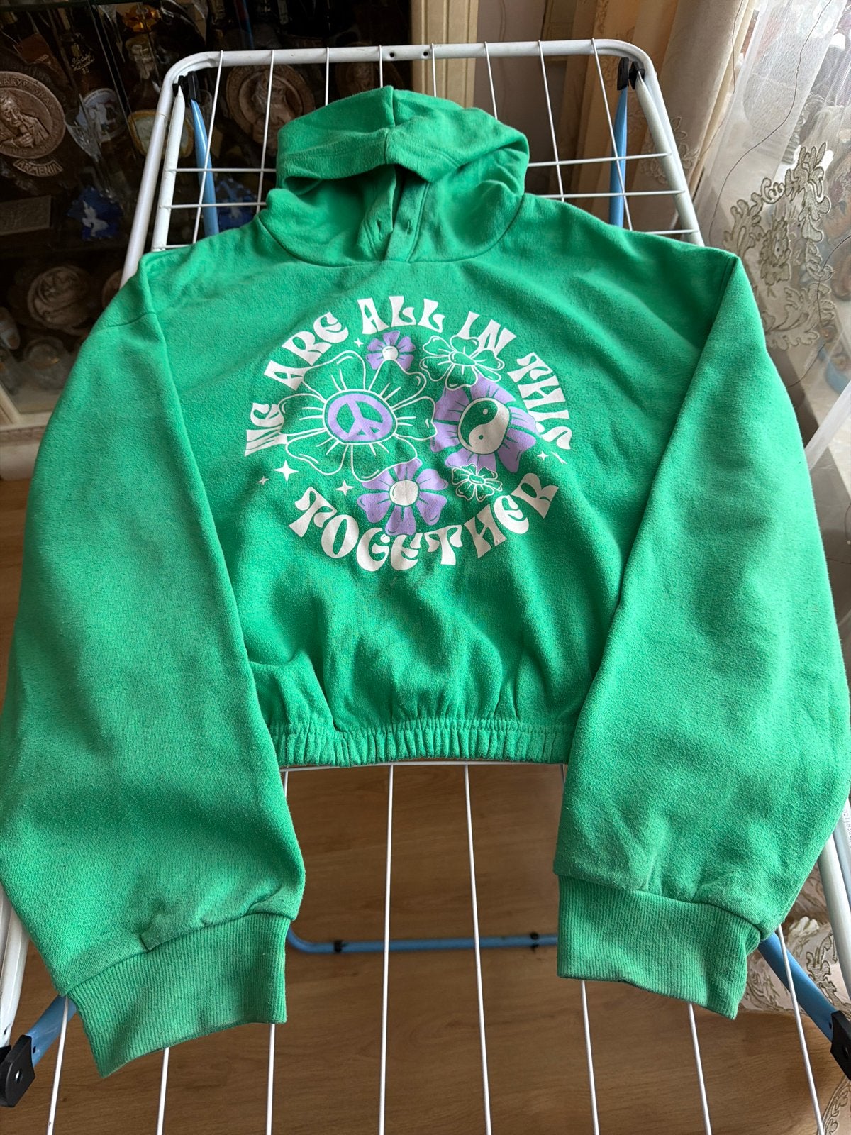 Groene Terranova hoodie met print - Maat XL, Kleding | Dames, Maat 46/48 (XL) of groter, Ophalen of Verzenden, Zo goed als nieuw