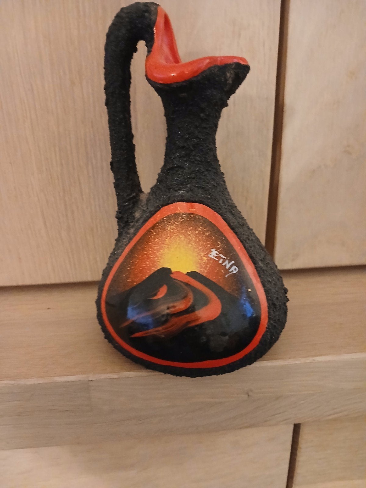 Decoratieve vaas Etna vulkaan souvenir, Ophalen of Verzenden