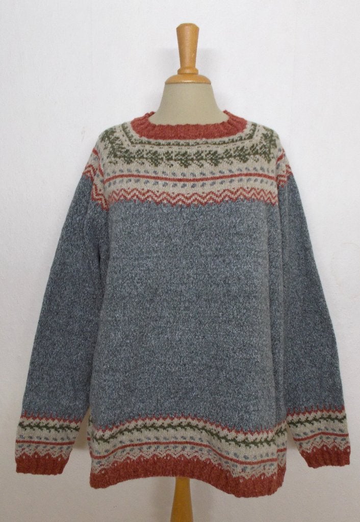 Noors/folklore look grijze trui! XXL, Kleding | Dames, Verzenden, Nieuw, Maat 46/48 (XL) of groter, Grijs