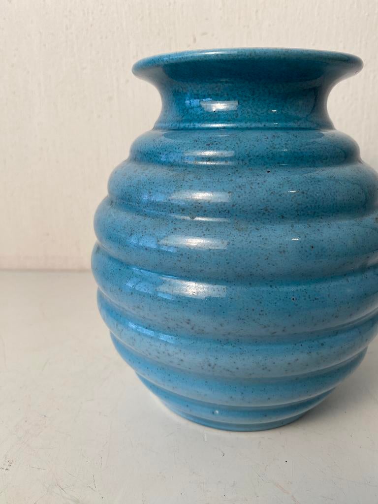 Mosa Maastricht blauw keramiek vaas , jaren 60, Ophalen of Verzenden, Huis en Inrichting