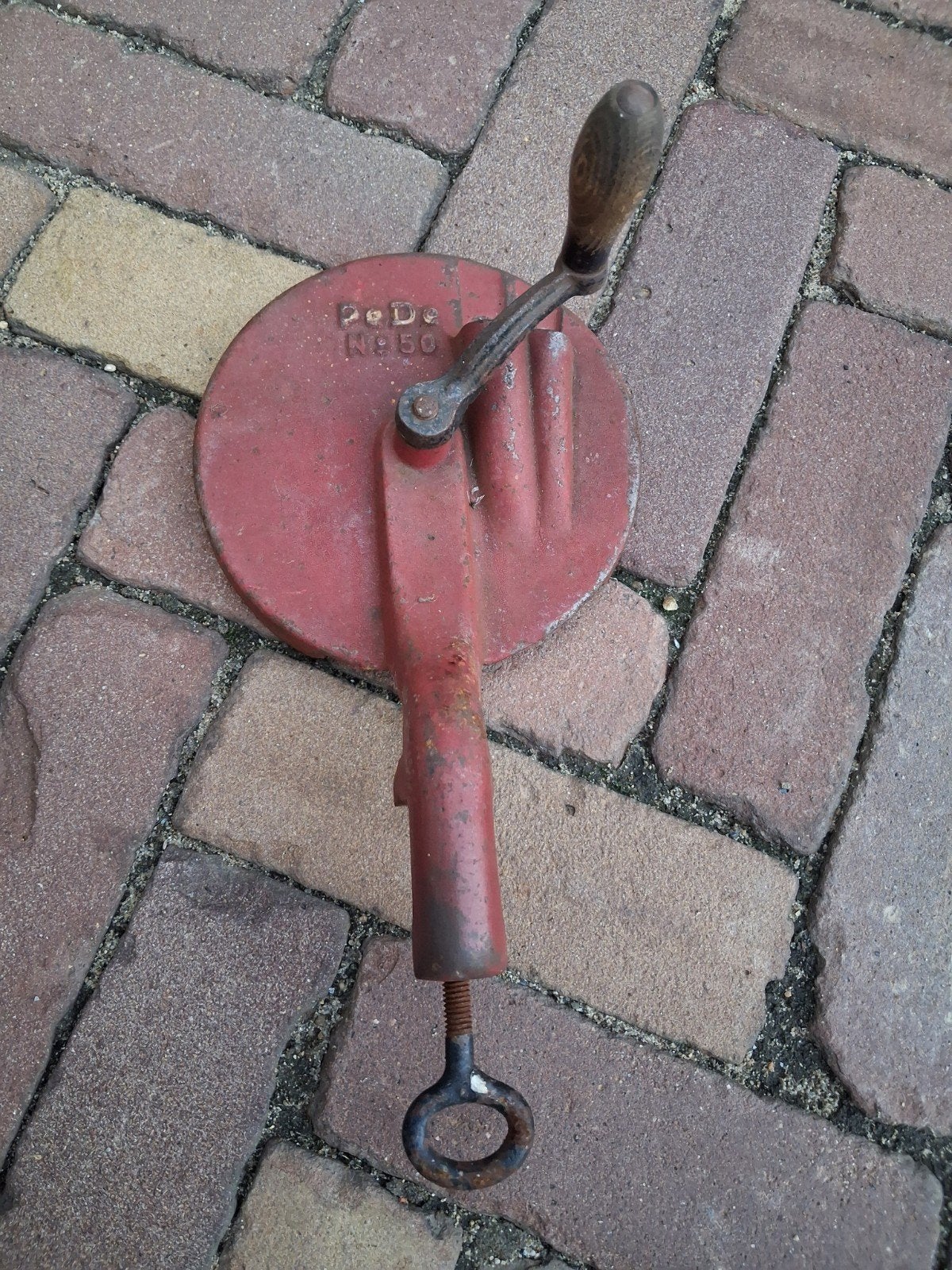 Snijboon snijder met tafelklem. Rood. Pe De no 50, Ophalen of Verzenden