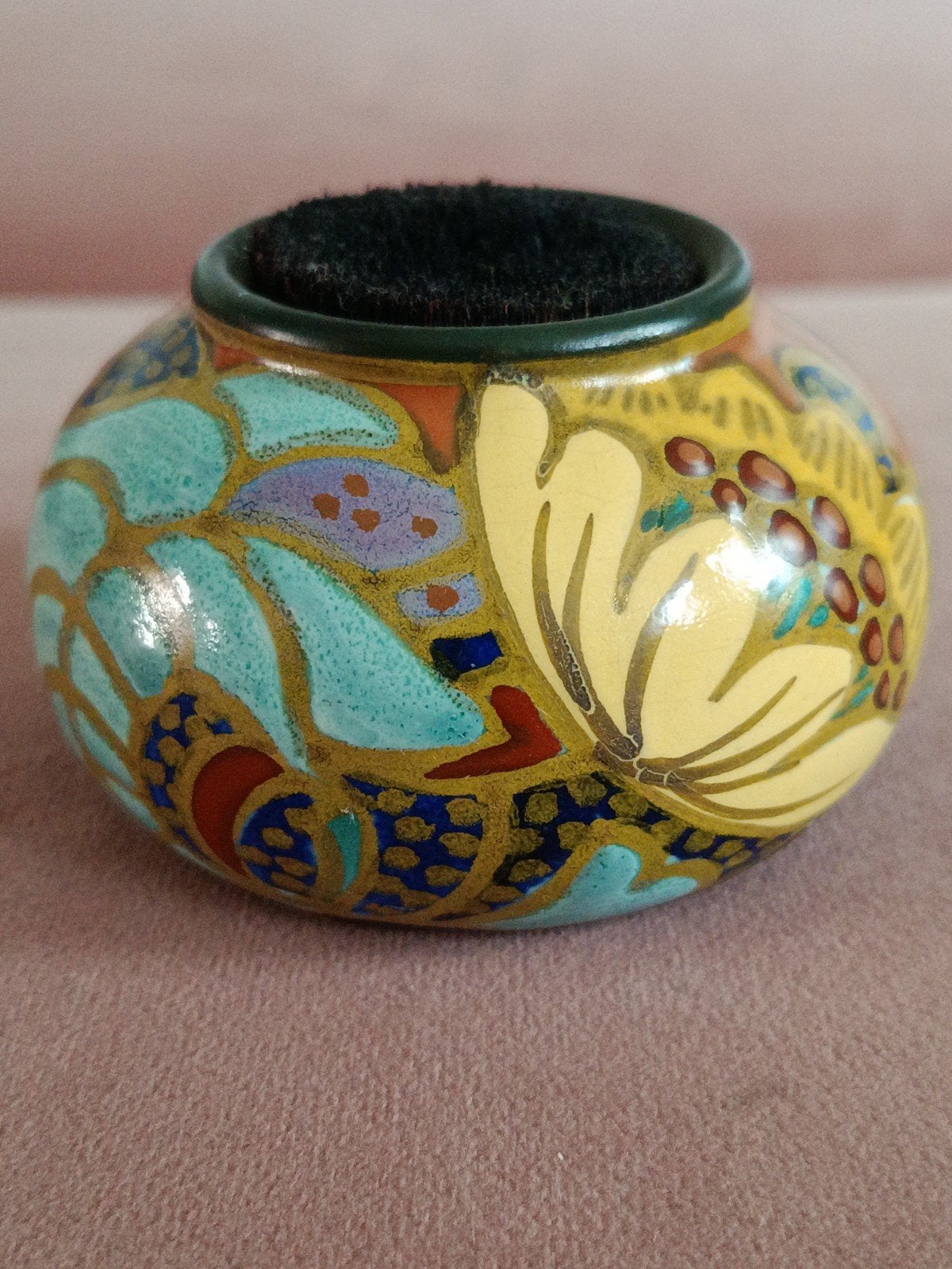 Jugendstil 1929 Flora Gouda Plateel Kroontjespen Wisser, Ophalen of Verzenden