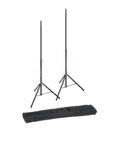 Nieuwe set van 2 speakerstandaards met draaghoes, Muziek en Instrumenten, Standaards, Niet ingevuld, Instrumentstandaard, Speaker