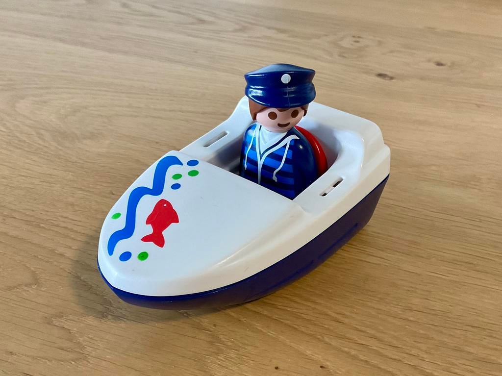 Playmobil 123 : Bootje met kaptein, Ophalen of Verzenden, Zo goed als nieuw