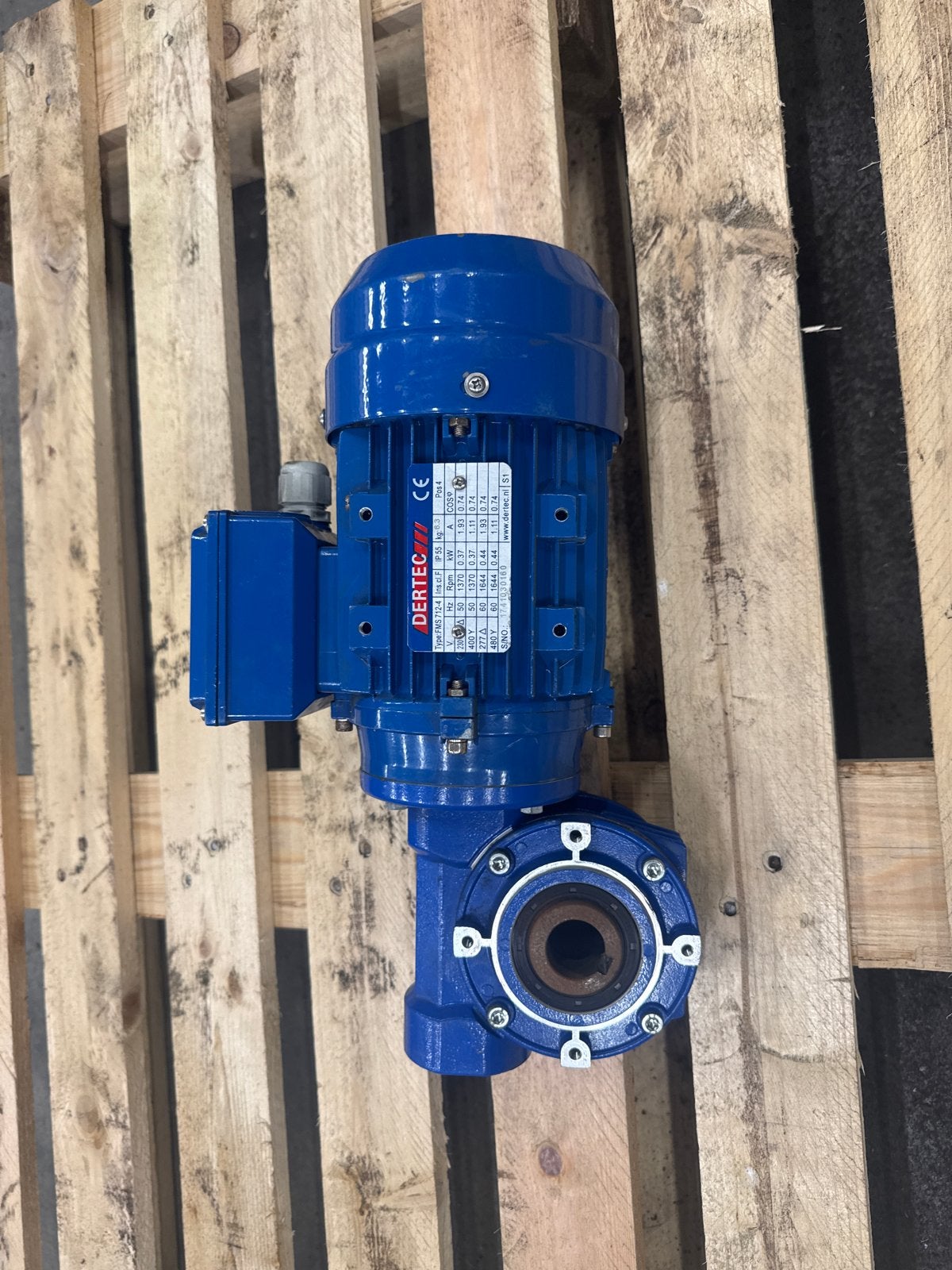 DERTEC FMS 712-4 Elektromotor met F-PART FPDF50 Reductor, Ophalen of Verzenden, Zo goed als nieuw, Elektromotor