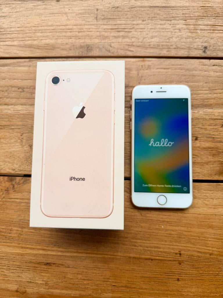 Iphone 8 - rosé gold - 64 GB - als nieuw - met doos, Telecommunicatie, Mobiele telefoons | Apple iPhone, Ophalen of Verzenden