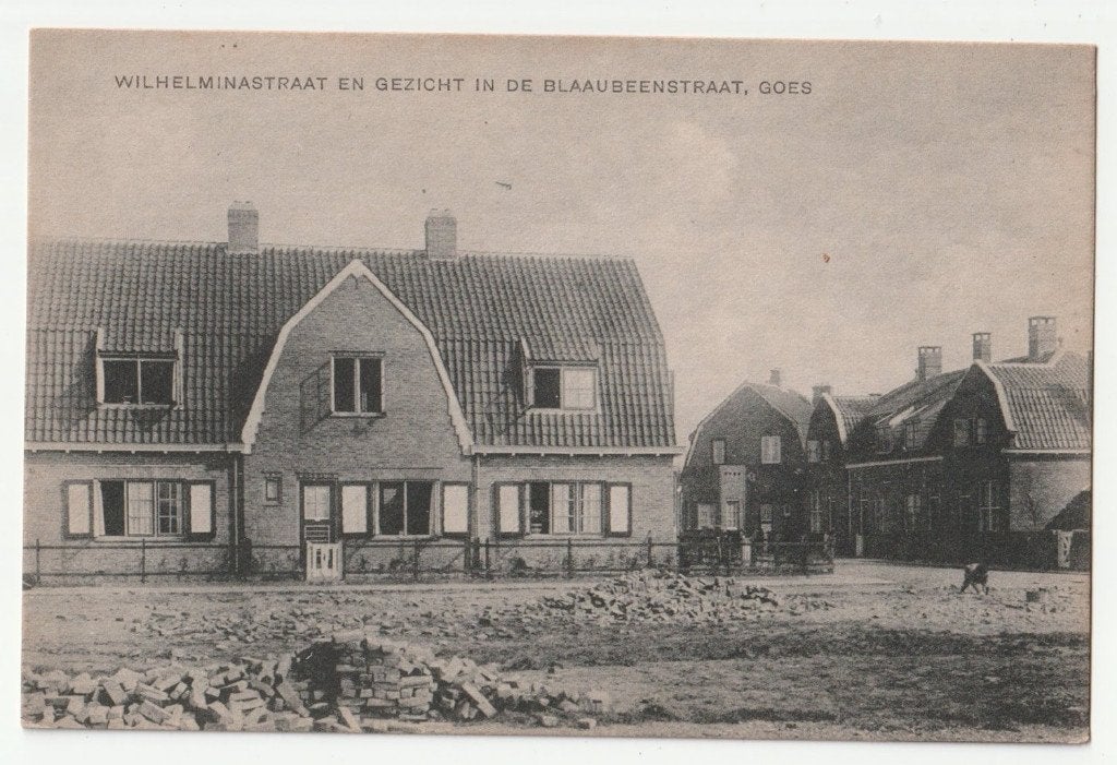 Goes Wilhelminastraat Blaaubeenstraat oude ansichtkaart, Verzenden, 1920 tot 1940, Ongelopen, Zeeland