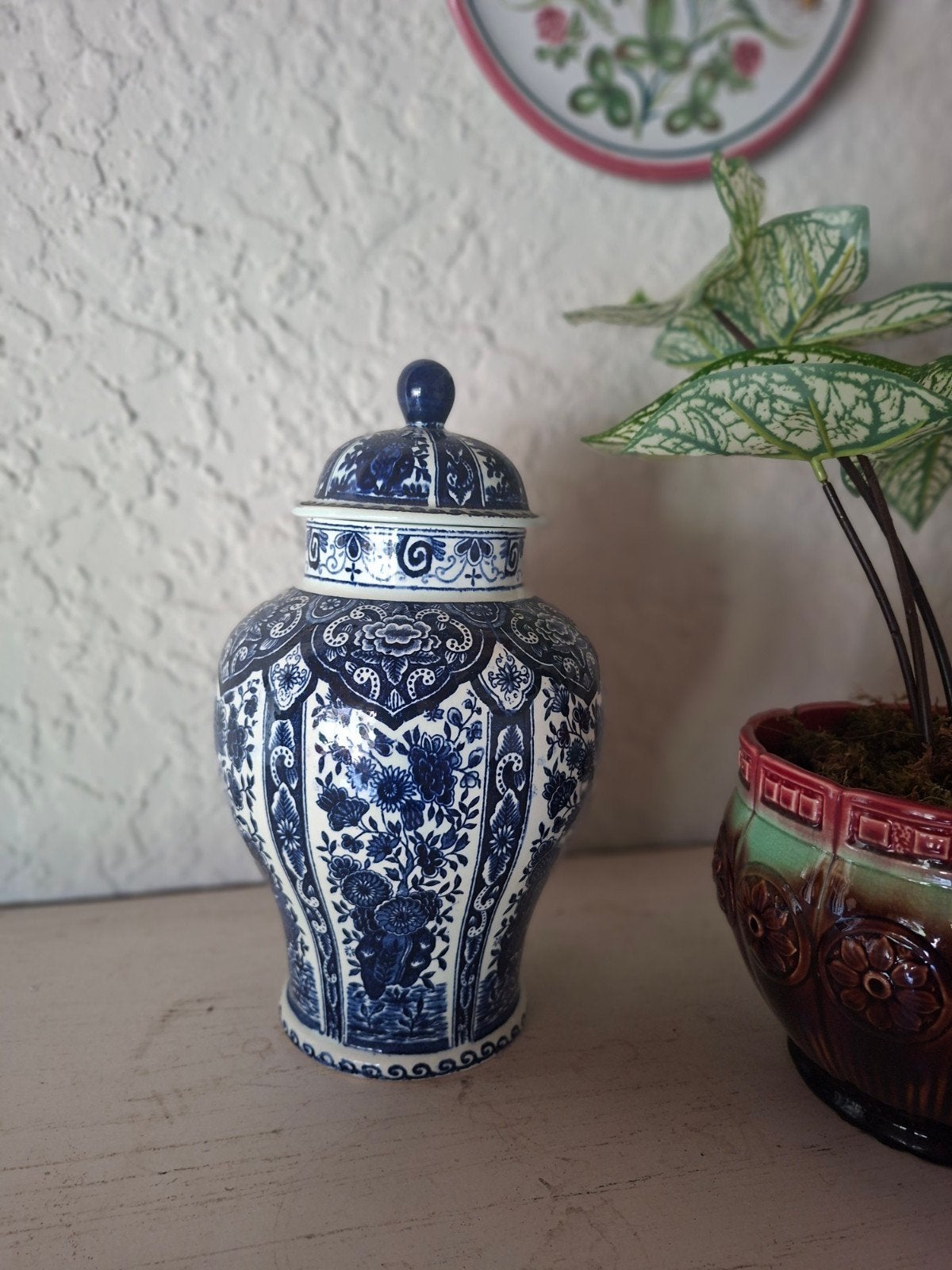 Deksel vaas kaststel Delftsblauw Boch, Ophalen