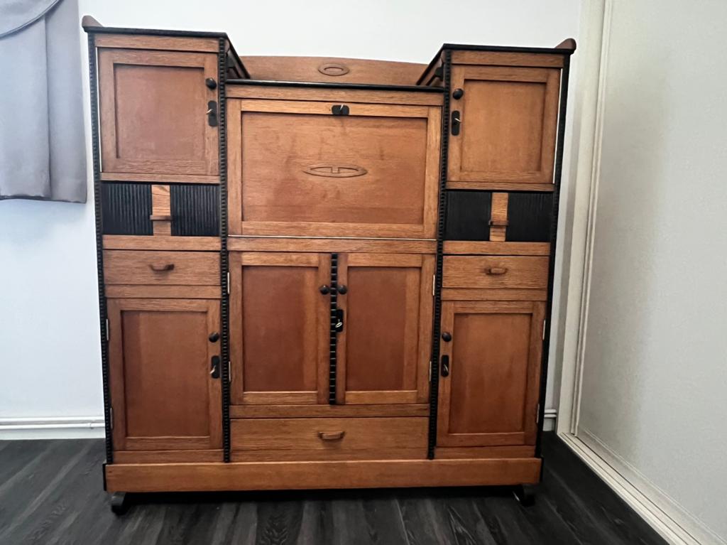 Antieke kast, Huis en Inrichting, Kasten | Dressoirs, Ophalen, Gebruikt, 100 tot 150 cm, Met deur(en)
