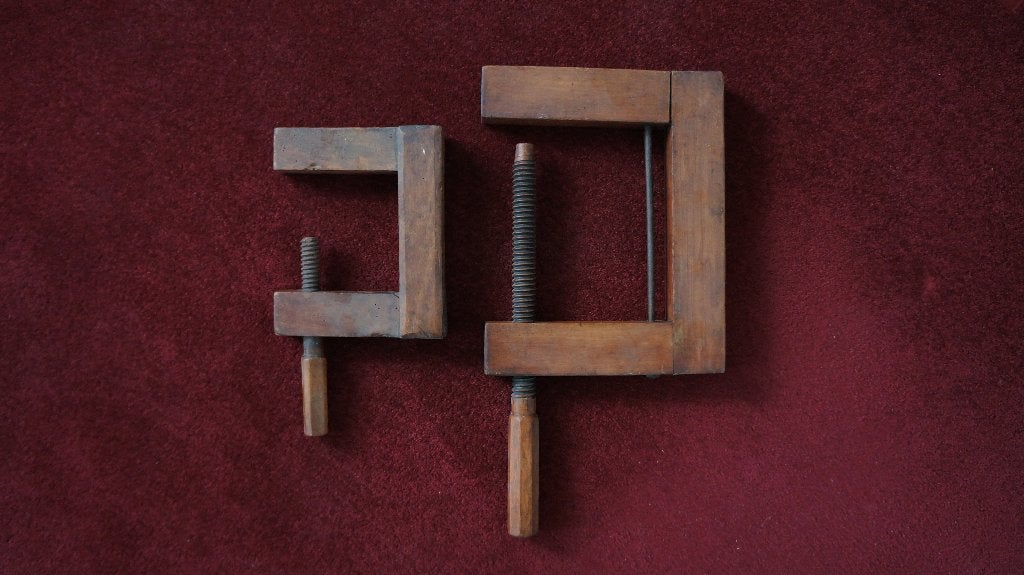 Antieke houten lijmtangen, 2 stuks, in zeer nette staat, Antiek en Kunst, Ophalen of Verzenden