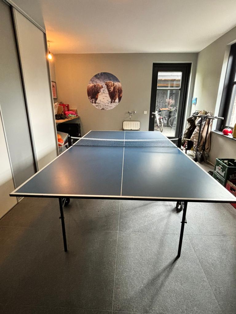Te koop: Sponeta tafeltennistafel 153 x 274, Sport en Fitness, Tafeltennis, Ophalen, Gebruikt, Tafel Indoor, Verrijdbaar